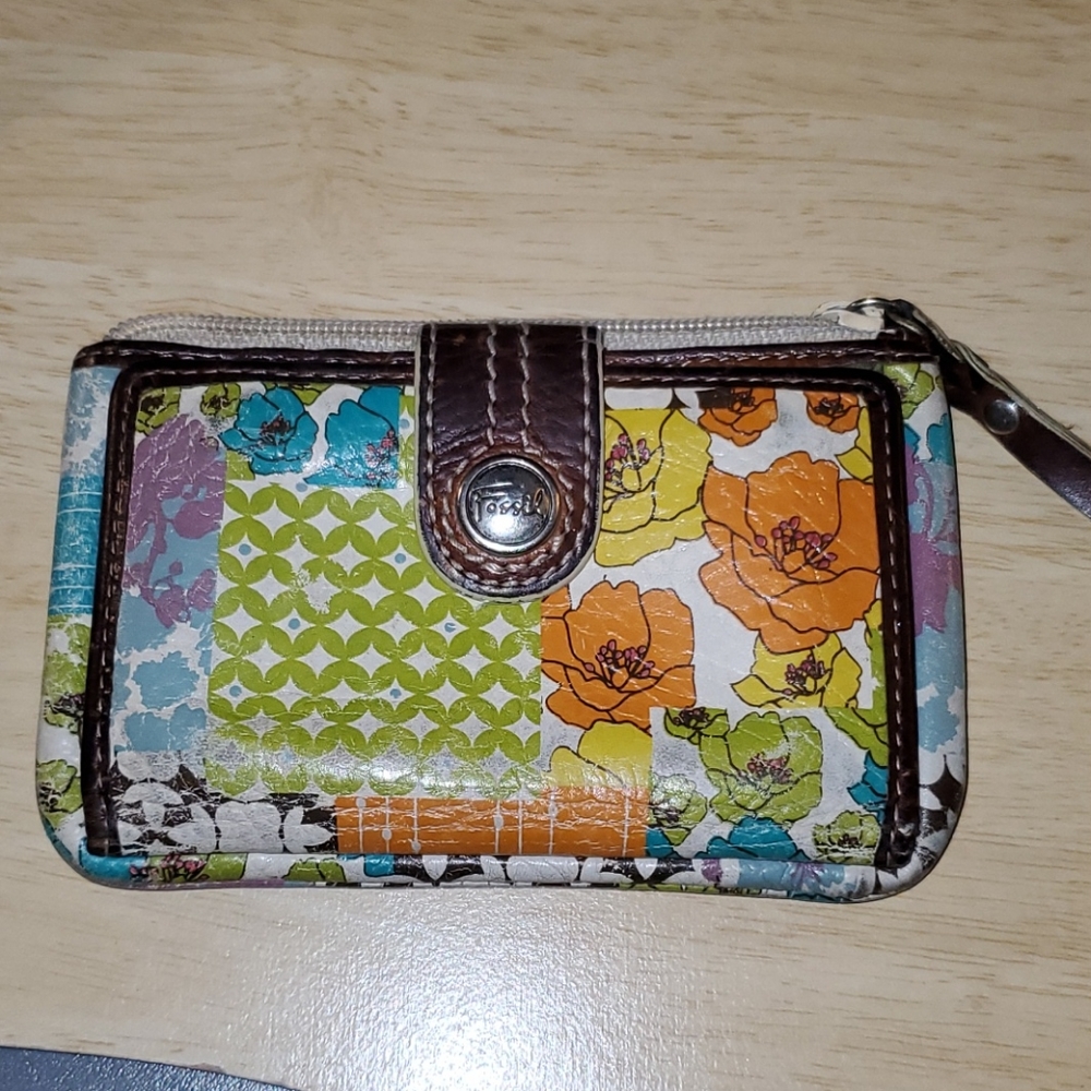 Floral Leather Fossil Wallet